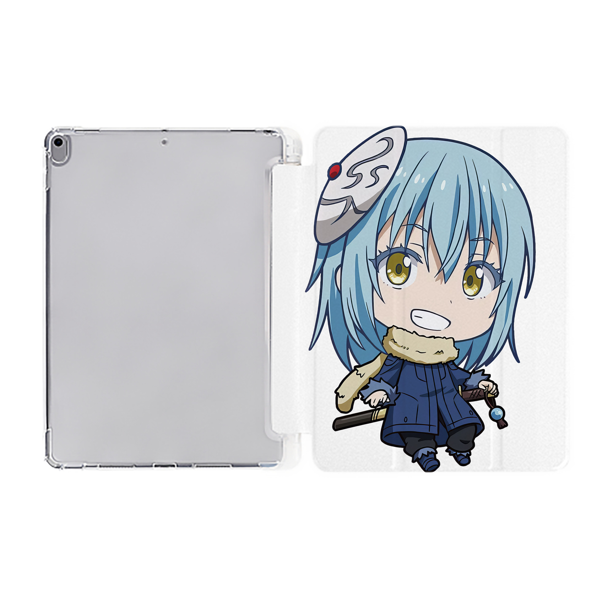 （画像用） 転スラ Regarding Reincarnated to Slime IPad ケース ペン収納付き 三つ折りスタンド PUレザー×シリコン 対応機種9.5/10.5/10.9インチ